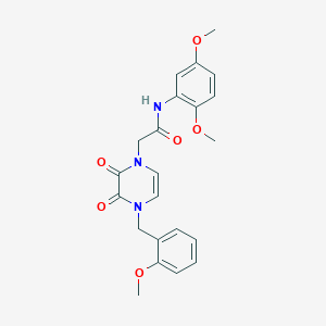 molecular formula C22H23N3O6 B11287454 N-(2,5-dimethoxyphenyl)-2-{4-[(2-methoxyphenyl)methyl]-2,3-dioxo-1,2,3,4-tetrahydropyrazin-1-yl}acetamide 