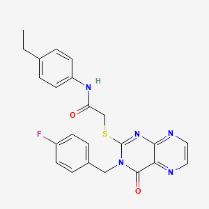 N-(4-ethylphenyl)-2-({3-[(4-fluorophenyl)methyl]-4-oxo-3,4-dihydropteridin-2-yl}sulfanyl)acetamide