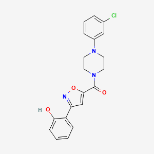 [4-(3-Chlorophenyl)piperazin-1-yl][3-(2-hydroxyphenyl)-1,2-oxazol-5-yl]methanone