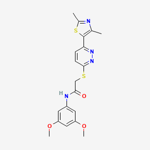 molecular formula C19H20N4O3S2 B11287478 N-(3,5-dimethoxyphenyl)-2-((6-(2,4-dimethylthiazol-5-yl)pyridazin-3-yl)thio)acetamide 