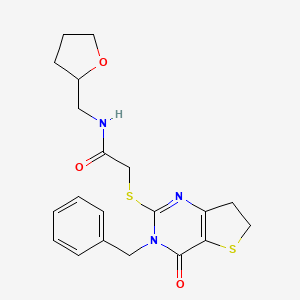 2-((3-benzyl-4-oxo-3,4,6,7-tetrahydrothieno[3,2-d]pyrimidin-2-yl)thio)-N-((tetrahydrofuran-2-yl)methyl)acetamide