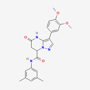 molecular formula C23H24N4O4 B11287498 3-(3,4-dimethoxyphenyl)-N-(3,5-dimethylphenyl)-5-hydroxy-6,7-dihydropyrazolo[1,5-a]pyrimidine-7-carboxamide 