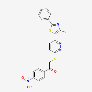 2-((6-(4-Methyl-2-phenylthiazol-5-yl)pyridazin-3-yl)thio)-1-(4-nitrophenyl)ethanone