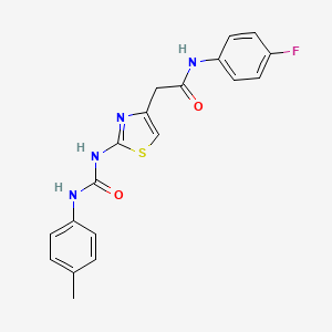 molecular formula C19H17FN4O2S B11287514 N-(4-fluorophenyl)-2-(2-{[(4-methylphenyl)carbamoyl]amino}-1,3-thiazol-4-yl)acetamide 