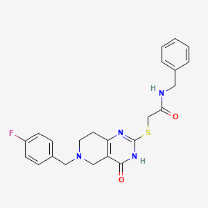 molecular formula C23H23FN4O2S B11287524 N-benzyl-2-{[6-(4-fluorobenzyl)-4-oxo-3,4,5,6,7,8-hexahydropyrido[4,3-d]pyrimidin-2-yl]sulfanyl}acetamide 