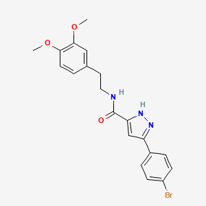 molecular formula C20H20BrN3O3 B11287583 3-(4-bromophenyl)-N-[2-(3,4-dimethoxyphenyl)ethyl]-1H-pyrazole-5-carboxamide 