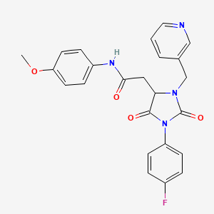 2-[1-(4-fluorophenyl)-2,5-dioxo-3-(pyridin-3-ylmethyl)imidazolidin-4-yl]-N-(4-methoxyphenyl)acetamide