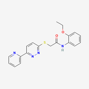 molecular formula C19H18N4O2S B11287594 N-(2-ethoxyphenyl)-2-((6-(pyridin-2-yl)pyridazin-3-yl)thio)acetamide 