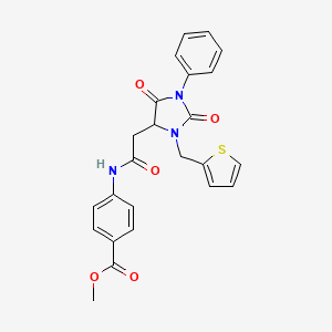 Methyl 4-({[2,5-dioxo-1-phenyl-3-(thiophen-2-ylmethyl)imidazolidin-4-yl]acetyl}amino)benzoate