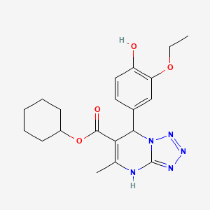 molecular formula C20H25N5O4 B11287609 Cyclohexyl 7-(3-ethoxy-4-hydroxyphenyl)-5-methyl-4,7-dihydrotetrazolo[1,5-a]pyrimidine-6-carboxylate 