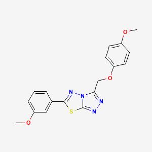 molecular formula C18H16N4O3S B11287613 3-[(4-Methoxyphenoxy)methyl]-6-(3-methoxyphenyl)[1,2,4]triazolo[3,4-b][1,3,4]thiadiazole 