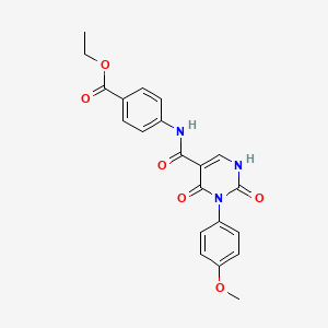 molecular formula C21H19N3O6 B11287633 ethyl 4-[[3-(4-methoxyphenyl)-2,4-dioxo-1H-pyrimidine-5-carbonyl]amino]benzoate 