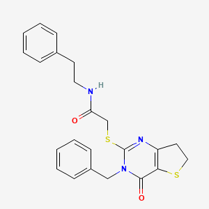 2-((3-benzyl-4-oxo-3,4,6,7-tetrahydrothieno[3,2-d]pyrimidin-2-yl)thio)-N-phenethylacetamide