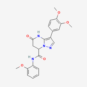 3-(3,4-dimethoxyphenyl)-5-hydroxy-N-(2-methoxyphenyl)-6,7-dihydropyrazolo[1,5-a]pyrimidine-7-carboxamide