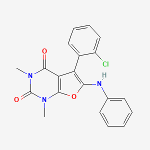 molecular formula C20H16ClN3O3 B11287638 5-(2-chlorophenyl)-1,3-dimethyl-6-(phenylamino)furo[2,3-d]pyrimidine-2,4(1H,3H)-dione 