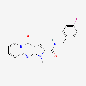 molecular formula C19H15FN4O2 B11287645 N-(4-fluorobenzyl)-1-methyl-4-oxo-1,4-dihydropyrido[1,2-a]pyrrolo[2,3-d]pyrimidine-2-carboxamide 