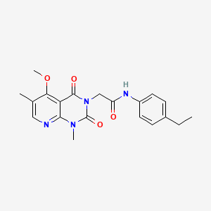 molecular formula C20H22N4O4 B11287648 N-(4-ethylphenyl)-2-(5-methoxy-1,6-dimethyl-2,4-dioxo-1,2-dihydropyrido[2,3-d]pyrimidin-3(4H)-yl)acetamide 