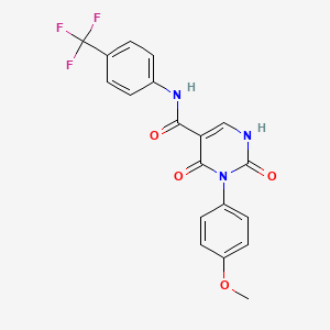 molecular formula C19H14F3N3O4 B11287653 3-(4-methoxyphenyl)-2,4-dioxo-N-[4-(trifluoromethyl)phenyl]-1,2,3,4-tetrahydropyrimidine-5-carboxamide 