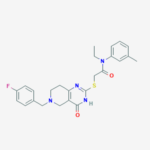 molecular formula C25H27FN4O2S B11287661 N-ethyl-2-{[6-(4-fluorobenzyl)-4-oxo-3,4,5,6,7,8-hexahydropyrido[4,3-d]pyrimidin-2-yl]sulfanyl}-N-(3-methylphenyl)acetamide 