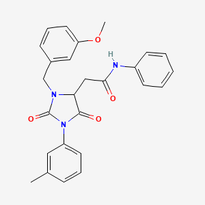 2-[3-(3-methoxybenzyl)-1-(3-methylphenyl)-2,5-dioxoimidazolidin-4-yl]-N-phenylacetamide