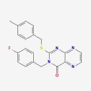 3-[(4-Fluorophenyl)methyl]-2-{[(4-methylphenyl)methyl]sulfanyl}-3,4-dihydropteridin-4-one