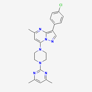 molecular formula C23H24ClN7 B11287729 3-(4-Chlorophenyl)-7-[4-(4,6-dimethylpyrimidin-2-yl)piperazin-1-yl]-5-methylpyrazolo[1,5-a]pyrimidine 