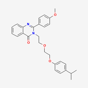 molecular formula C28H30N2O4 B11287738 2-(4-methoxyphenyl)-3-(2-{2-[4-(propan-2-yl)phenoxy]ethoxy}ethyl)quinazolin-4(3H)-one 