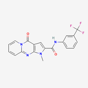 molecular formula C19H13F3N4O2 B11287747 1-methyl-4-oxo-N-[3-(trifluoromethyl)phenyl]-1,4-dihydropyrido[1,2-a]pyrrolo[2,3-d]pyrimidine-2-carboxamide 