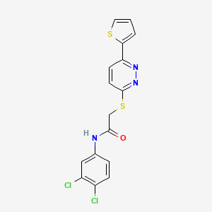 molecular formula C16H11Cl2N3OS2 B11287748 N-(3,4-Dichlorophenyl)-2-{[6-(thiophen-2-YL)pyridazin-3-YL]sulfanyl}acetamide 