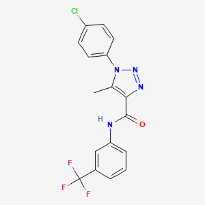 molecular formula C17H12ClF3N4O B11287767 1-(4-chlorophenyl)-5-methyl-N-[3-(trifluoromethyl)phenyl]-1H-1,2,3-triazole-4-carboxamide 