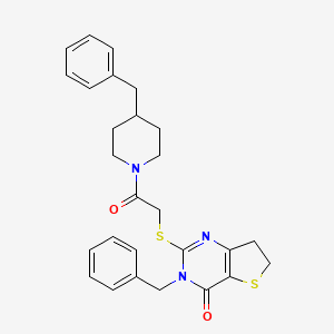 3-benzyl-2-((2-(4-benzylpiperidin-1-yl)-2-oxoethyl)thio)-6,7-dihydrothieno[3,2-d]pyrimidin-4(3H)-one