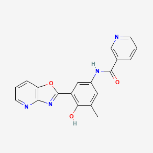 molecular formula C19H14N4O3 B11287788 N-(4-Hydroxy-3-methyl-5-{[1,3]oxazolo[4,5-B]pyridin-2-YL}phenyl)pyridine-3-carboxamide 