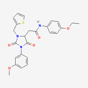 N-(4-ethoxyphenyl)-2-[1-(3-methoxyphenyl)-2,5-dioxo-3-(thiophen-2-ylmethyl)imidazolidin-4-yl]acetamide