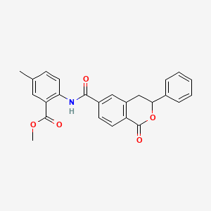 methyl 5-methyl-2-{[(1-oxo-3-phenyl-3,4-dihydro-1H-isochromen-6-yl)carbonyl]amino}benzoate