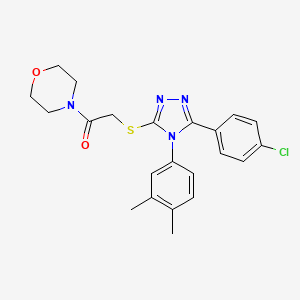 molecular formula C22H23ClN4O2S B11287817 2-{[5-(4-chlorophenyl)-4-(3,4-dimethylphenyl)-4H-1,2,4-triazol-3-yl]sulfanyl}-1-(morpholin-4-yl)ethanone 