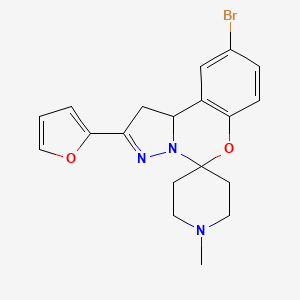 molecular formula C19H20BrN3O2 B11287820 9'-Bromo-2'-(2-furyl)-1-methyl-1',10b'-dihydrospiro[piperidine-4,5'-pyrazolo[1,5-c][1,3]benzoxazine] 