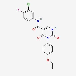 molecular formula C19H15ClFN3O4 B11287844 N-(3-chloro-4-fluorophenyl)-3-(4-ethoxyphenyl)-2,4-dioxo-1,2,3,4-tetrahydropyrimidine-5-carboxamide 