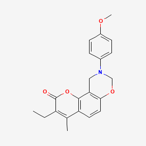 3-ethyl-9-(4-methoxyphenyl)-4-methyl-9,10-dihydro-2H,8H-chromeno[8,7-e][1,3]oxazin-2-one