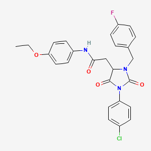 2-[1-(4-chlorophenyl)-3-(4-fluorobenzyl)-2,5-dioxoimidazolidin-4-yl]-N-(4-ethoxyphenyl)acetamide