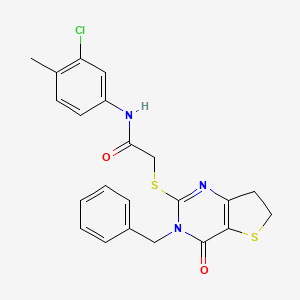 2-((3-benzyl-4-oxo-3,4,6,7-tetrahydrothieno[3,2-d]pyrimidin-2-yl)thio)-N-(3-chloro-4-methylphenyl)acetamide