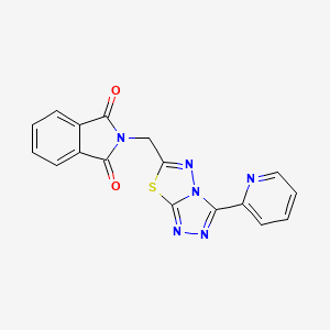 molecular formula C17H10N6O2S B11287933 2-{[3-(pyridin-2-yl)[1,2,4]triazolo[3,4-b][1,3,4]thiadiazol-6-yl]methyl}-1H-isoindole-1,3(2H)-dione 