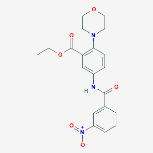 molecular formula C20H21N3O6 B11287935 Ethyl 2-(morpholin-4-YL)-5-(3-nitrobenzamido)benzoate 