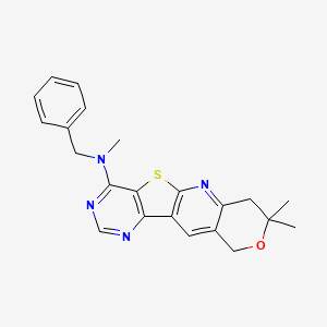 molecular formula C22H22N4OS B11287938 N-benzyl-N,5,5-trimethyl-6-oxa-17-thia-2,12,14-triazatetracyclo[8.7.0.03,8.011,16]heptadeca-1,3(8),9,11,13,15-hexaen-15-amine 