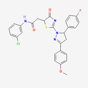 N-(3-chlorophenyl)-2-{2-[5-(4-fluorophenyl)-3-(4-methoxyphenyl)-4,5-dihydro-1H-pyrazol-1-yl]-4-oxo-4,5-dihydro-1,3-thiazol-5-yl}acetamide