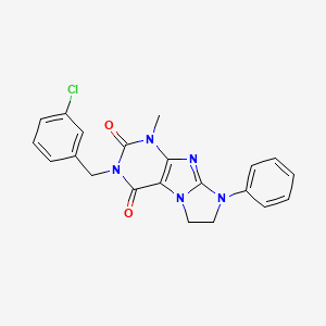 2-[(3-Chlorophenyl)methyl]-4-methyl-6-phenyl-7,8-dihydropurino[7,8-a]imidazole-1,3-dione