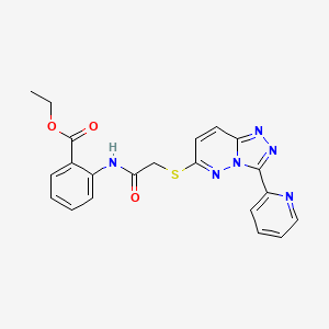 Ethyl 2-(2-((3-(pyridin-2-yl)-[1,2,4]triazolo[4,3-b]pyridazin-6-yl)thio)acetamido)benzoate