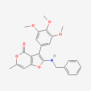 2-(benzylamino)-6-methyl-3-(3,4,5-trimethoxyphenyl)-4H-furo[3,2-c]pyran-4-one