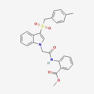 methyl 2-(2-(3-((4-methylbenzyl)sulfonyl)-1H-indol-1-yl)acetamido)benzoate