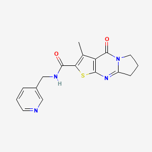 molecular formula C17H16N4O2S B11288111 3-methyl-4-oxo-N-(pyridin-3-ylmethyl)-4,6,7,8-tetrahydropyrrolo[1,2-a]thieno[2,3-d]pyrimidine-2-carboxamide 