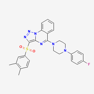 molecular formula C27H25FN6O2S B11288119 3-[(3,4-Dimethylphenyl)sulfonyl]-5-[4-(4-fluorophenyl)piperazin-1-yl][1,2,3]triazolo[1,5-a]quinazoline 